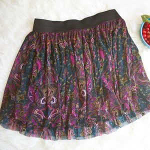 Paisley floral mini skirt, Sz M